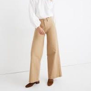 Emmet Wide Leg high waist pant Madewell Khaki 24P